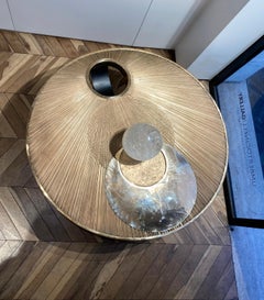 Rose Bronze Coffee Table with Rock Crystal Sphere "Il Bacio"