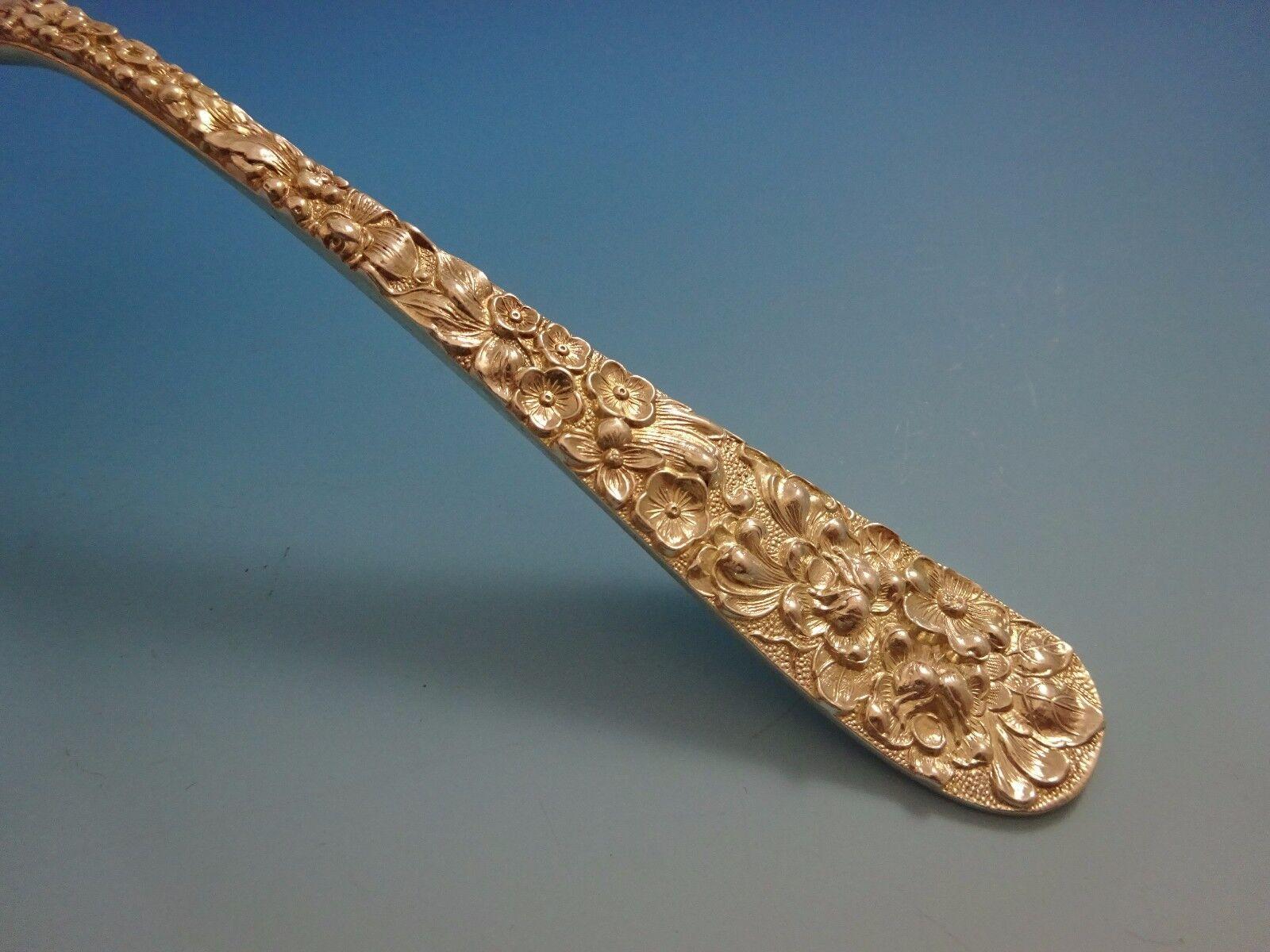 Rose by Stieff Sterling Silver Flatware Service For 8 Set 40 Pieces Repousse In Excellent Condition For Sale In Big Bend, WI