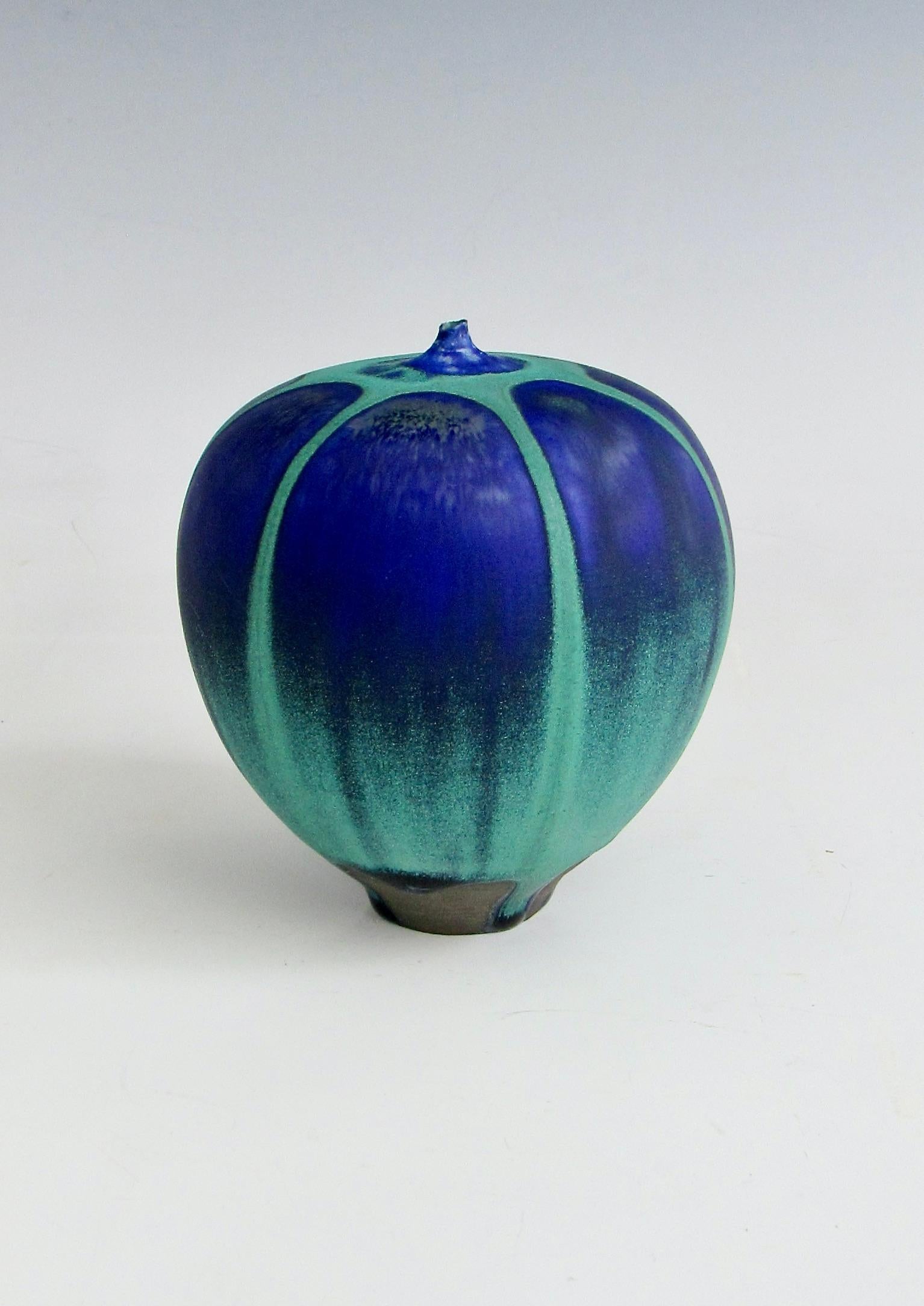 American Rose Cabat Deep Blue Over Sea Green  Feelie Vase Weed Pot