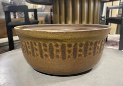 Rose Cabat Signed Large Mid-Century Modern Ceramic Studio Pottery Bowl, 1950s