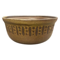 Rose Cabat Tazón grande firmado de cerámica moderna de mediados de siglo Studio Pottery, años 50