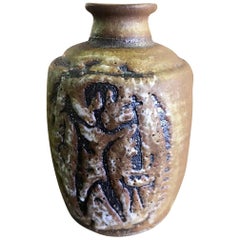 Rose Cabat Signed Mid-Century Modern Ceramic Pottery Vase Vessel, circa 1950s
