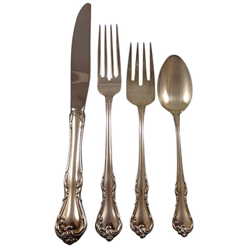 Rose Cascade by Reed & Barton Sterling Silver Flatware Service Set 32 Pieces For Sale