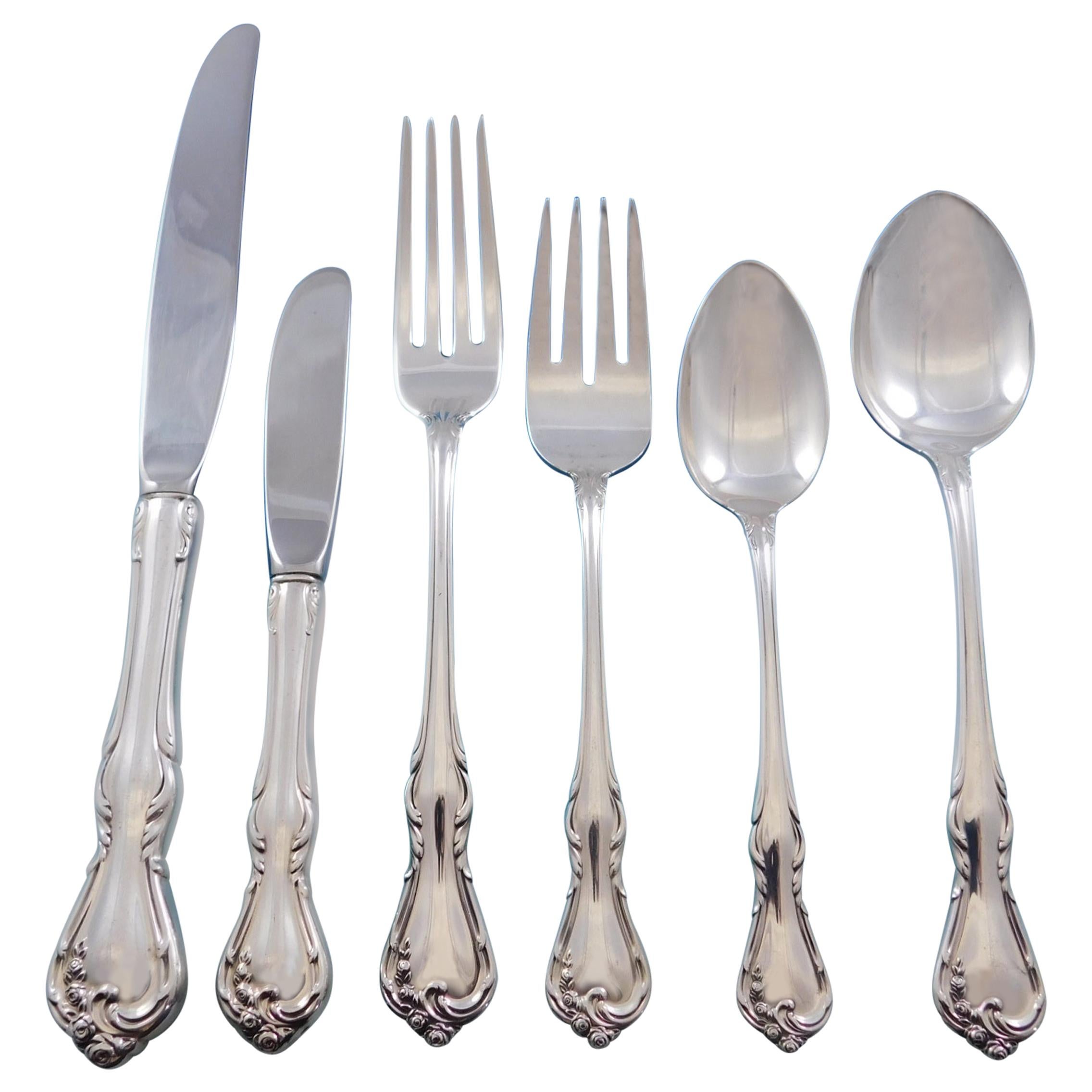 Sterling Silver Flatware Reed And Barton Classic Rose Salad Fork 