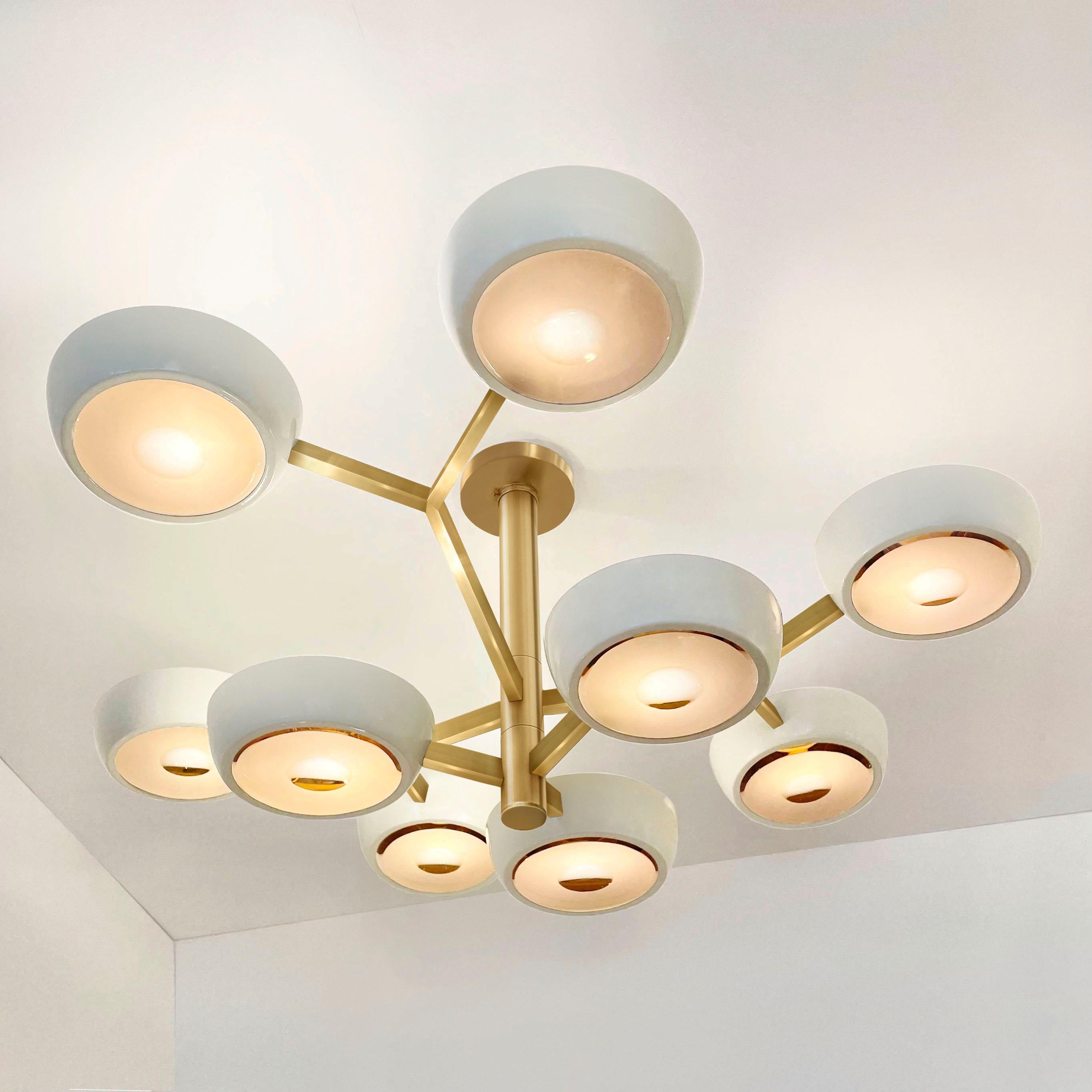 Modern Rose Ceiling Light by Gaspare Asaro-Satin Brass Finish For Sale