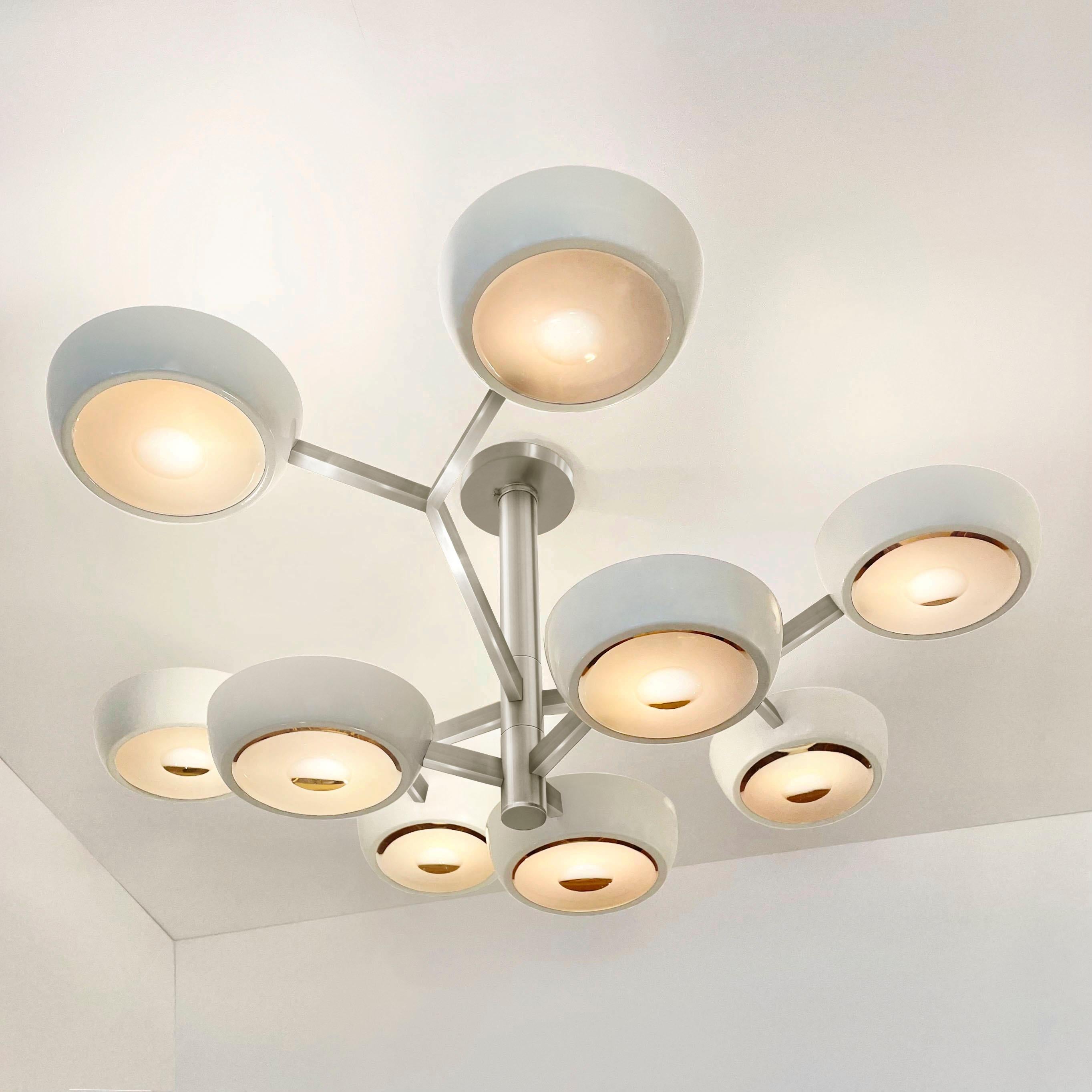 Modern Rose Ceiling Light by Gaspare Asaro-Satin Nickel Finish For Sale