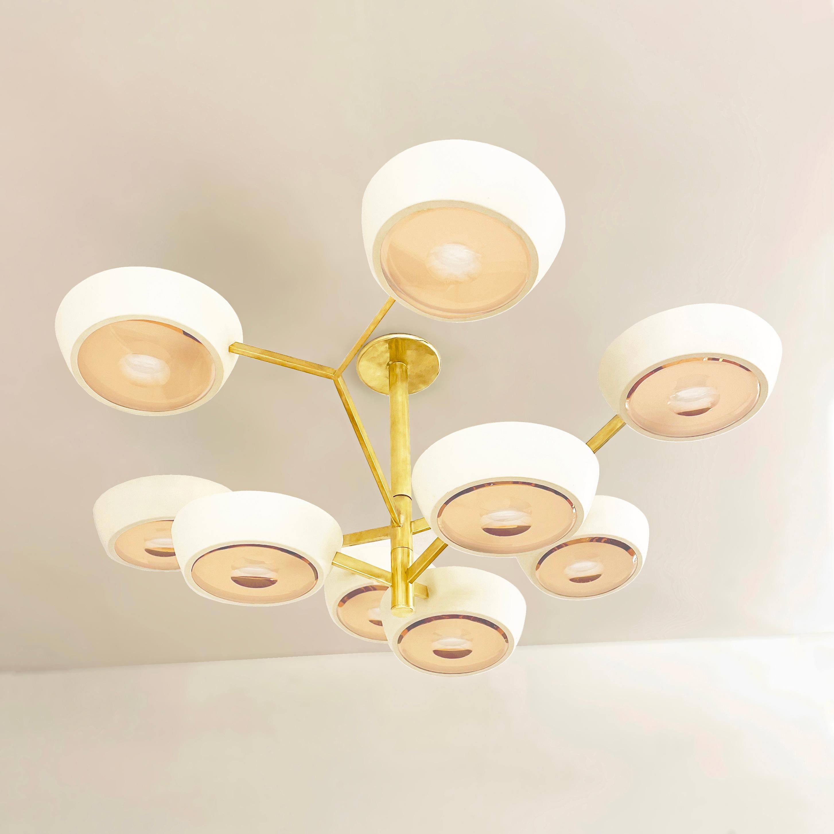 Italian Rose Ceiling Light by Gaspare Asaro-Polished Brass Finish