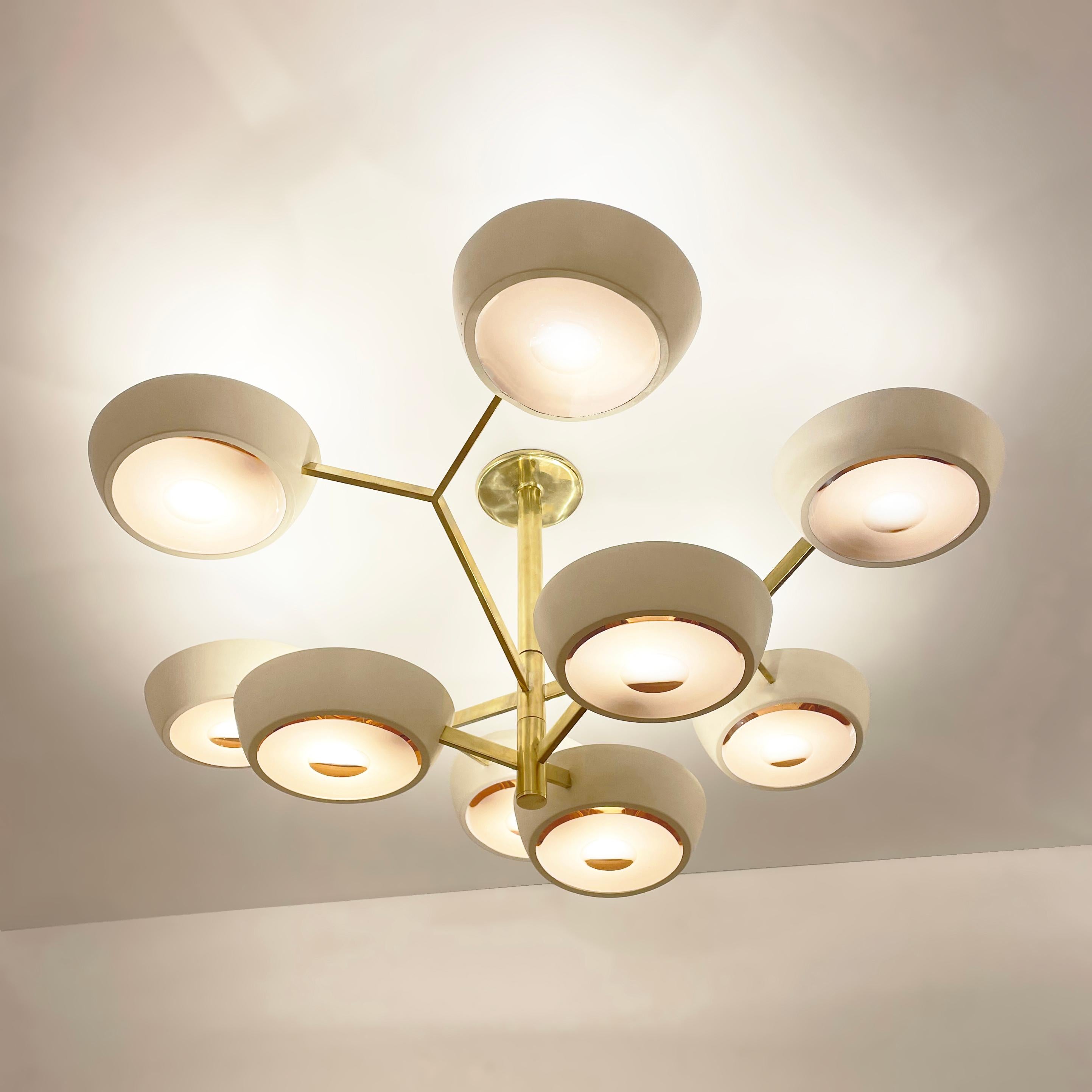 Contemporary Rose Ceiling Light by Gaspare Asaro-Polished Brass Finish