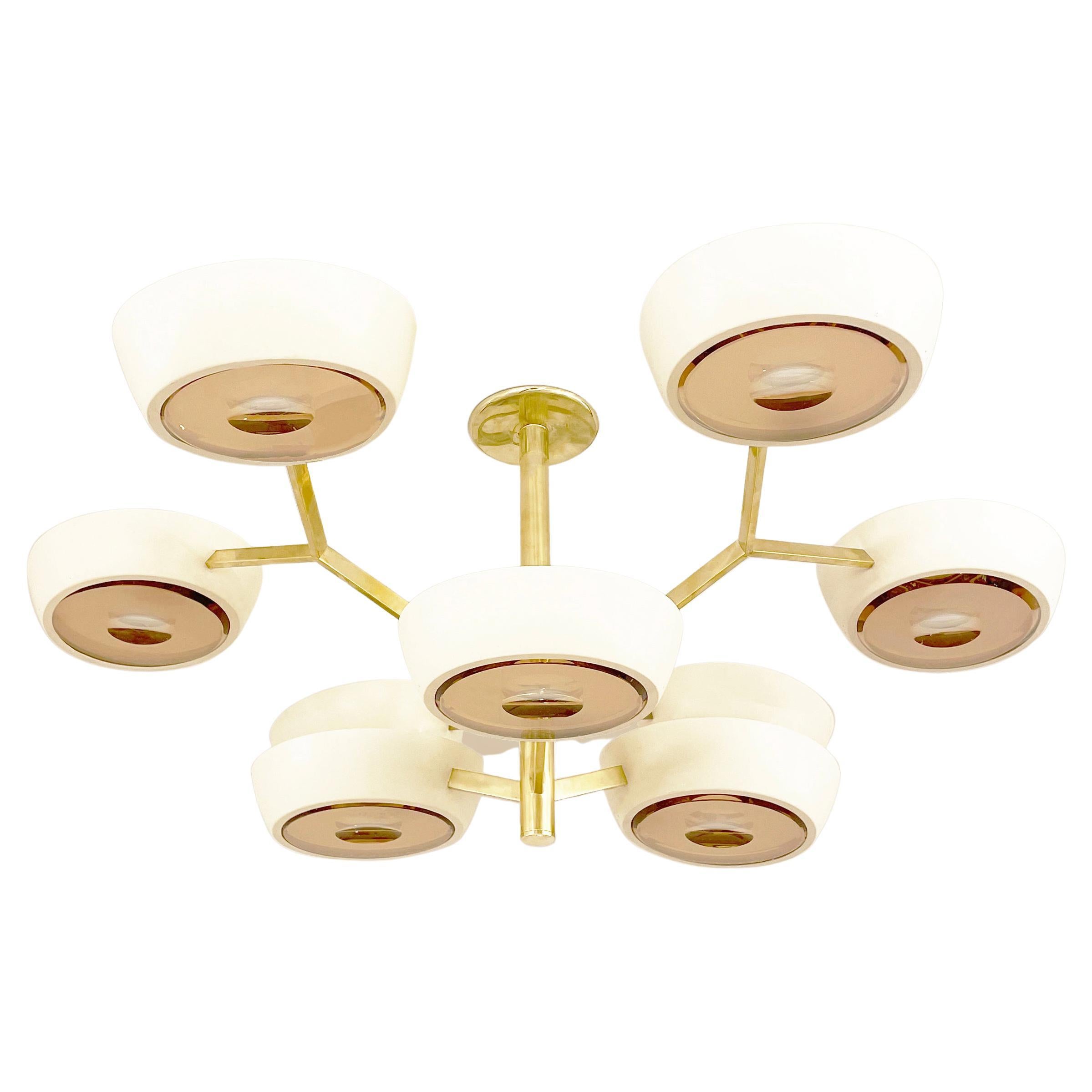 Rose Ceiling Light by Gaspare Asaro-Polished Brass Finish