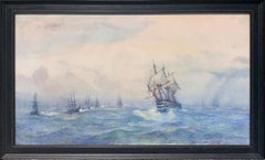 Antique HMS Victory Entering the Downs by Rose Champion de Crespigny (1859-1935)