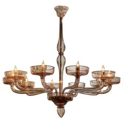 Rose Colored Custom Designed Murano Chandelier