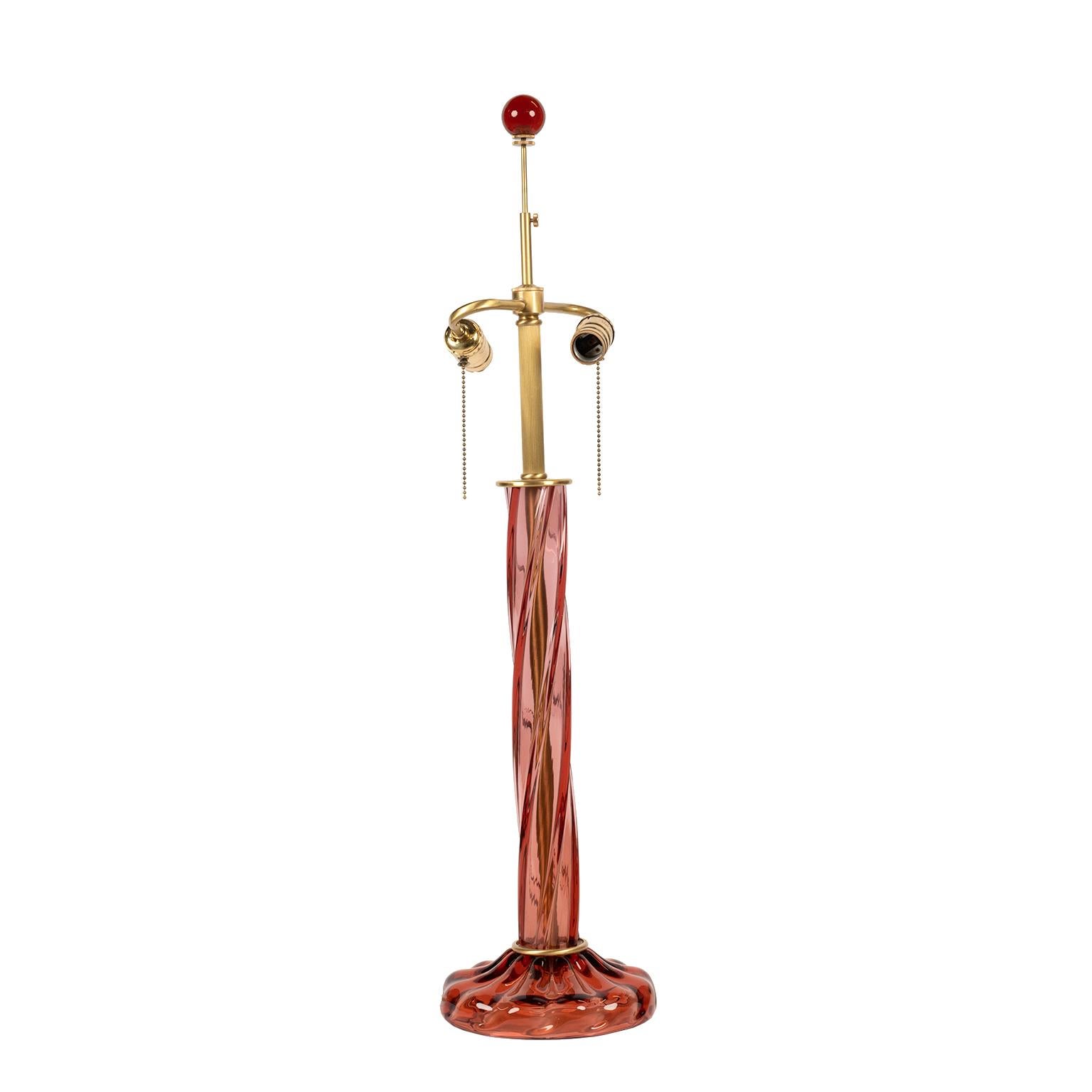 Rose Colored Murano Table Lamp by Donghia In Good Condition In Toronto, ON