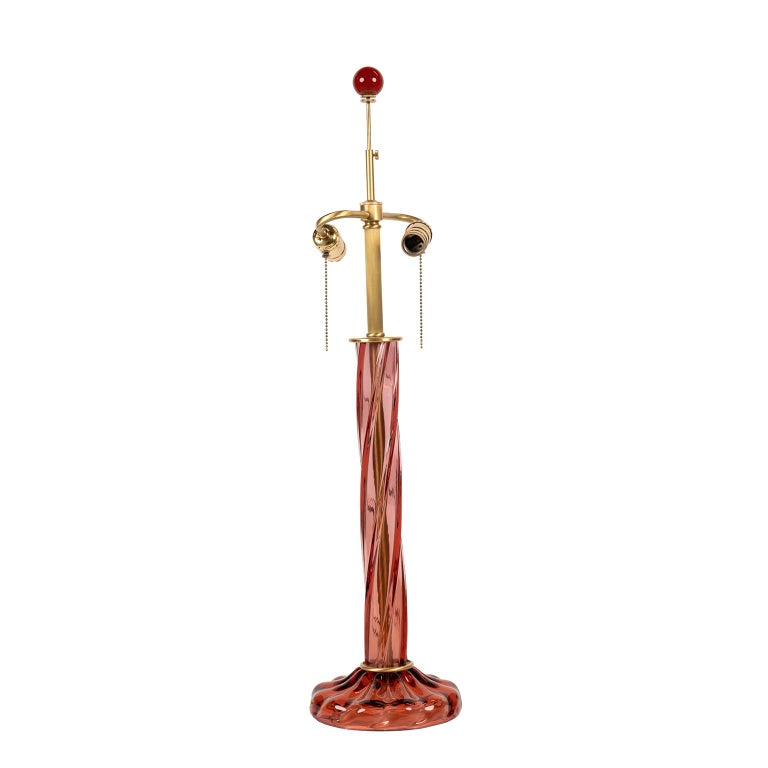 Rose Colored Murano Table Lamp by Donghia In Good Condition For Sale In Toronto, ON