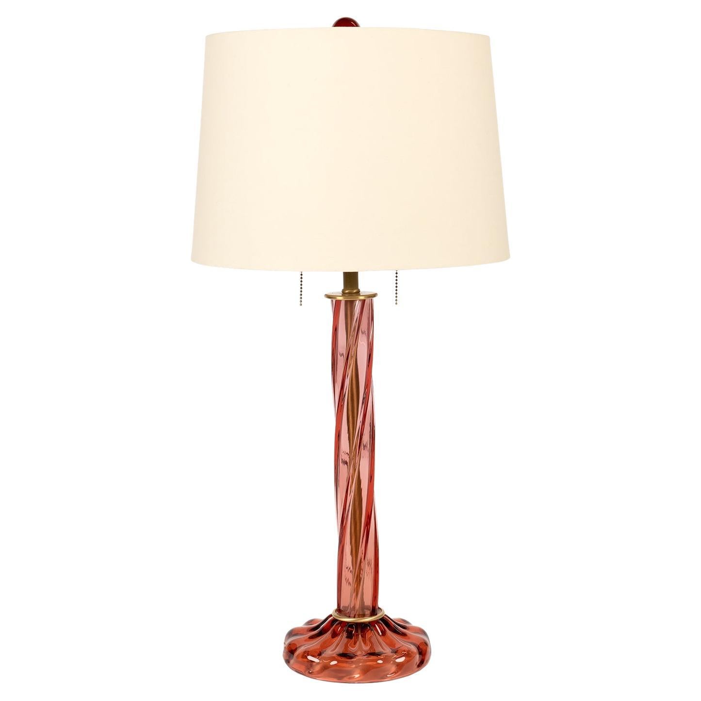 Rose Colored Murano Table Lamp by Donghia