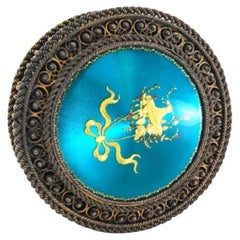 Rosafarbene Silberschatulle mit Filigran und Deckel mit Blumenmotiven