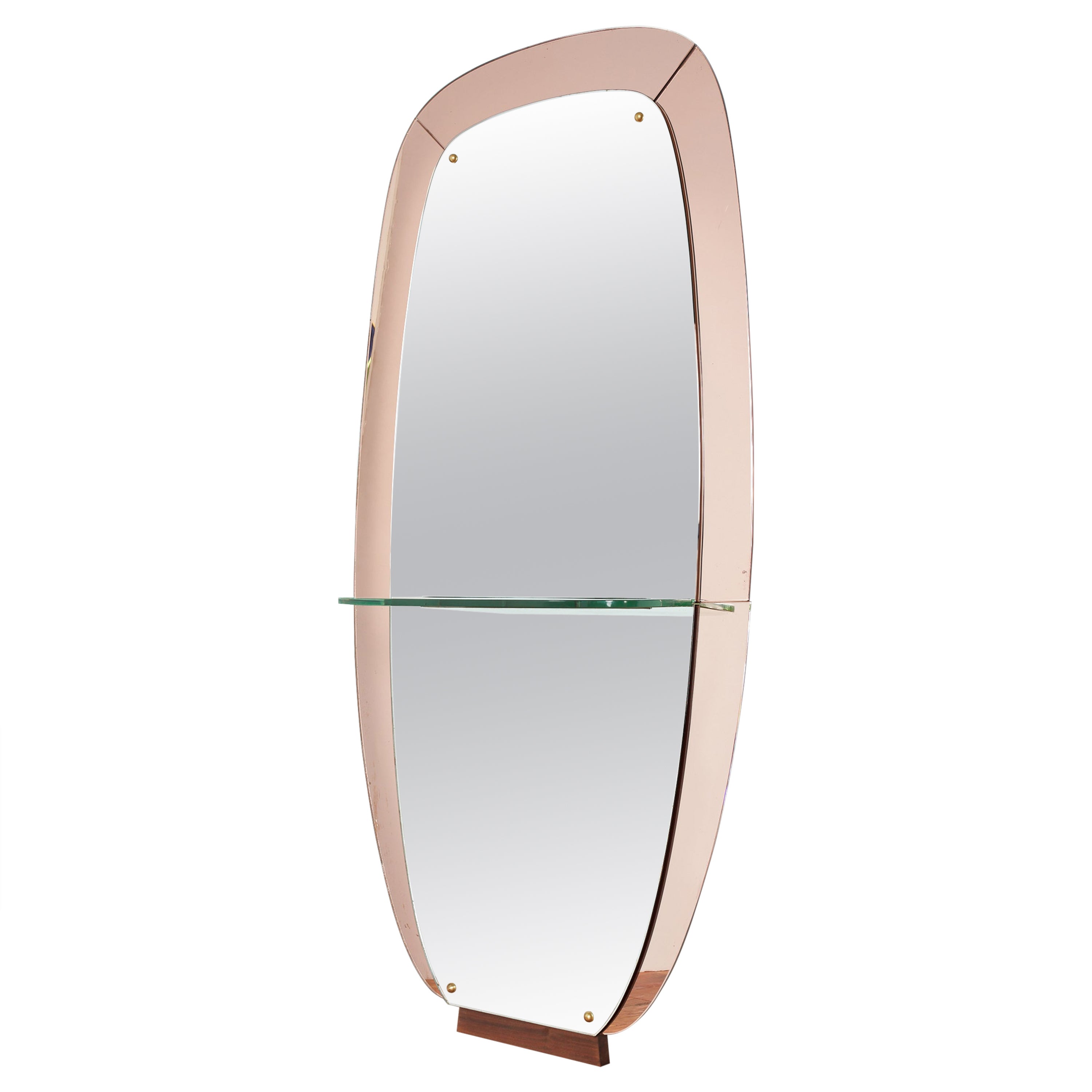 Rose Cristal Art Mirror with Shelf