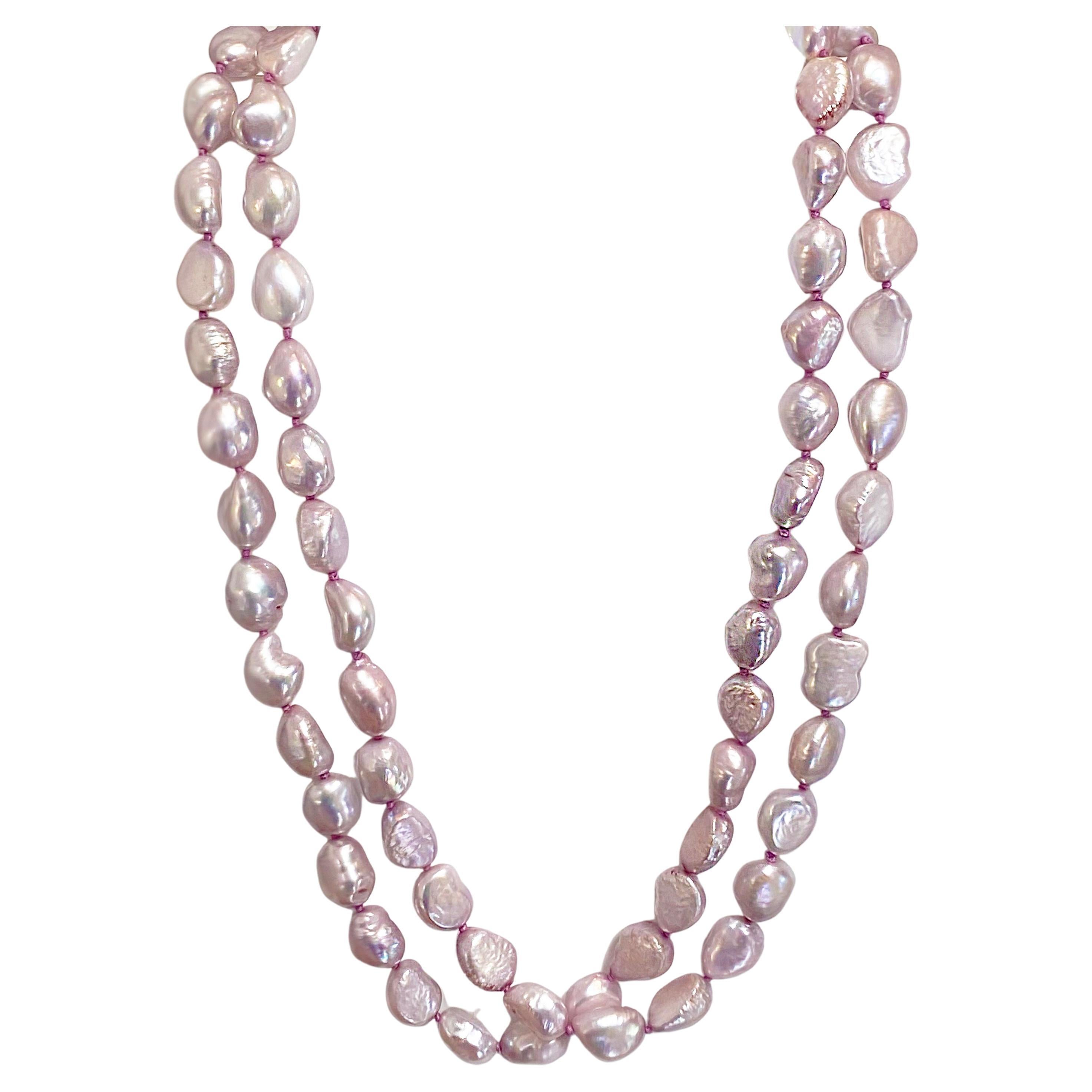 Rose Cultured Pearls, Genuine Pink Pearls w Lobster Clasp
