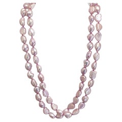 Rose Cultured Pearls, Genuine Pink Pearls w Lobster Clasp