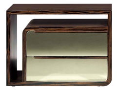 Rose Customized Bedside Table with Two Bronze Mirrored Drawers by Luísa Peixoto