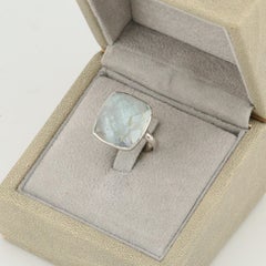 Rose cut beryl silver ring