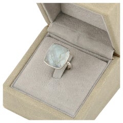 Rose cut beryl silver ring