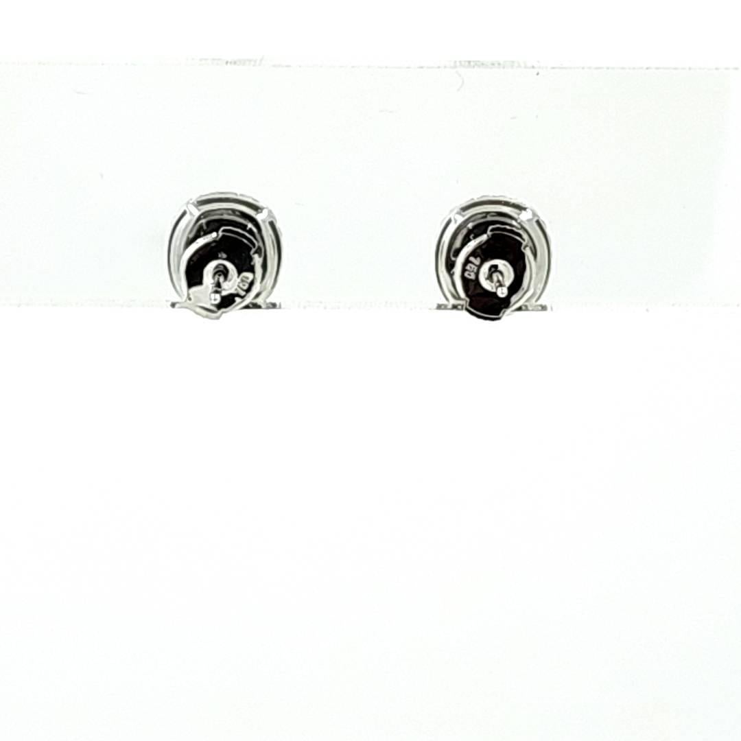 2.29 Carat Rose Cut Black Diamond Stud Earring in 14K White Gold In New Condition For Sale In Hong Kong, HK
