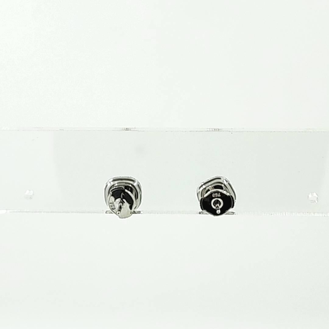 1.83Ct Rose Cut Black Diamond Stud Earring in 14K White Gold In New Condition For Sale In Hong Kong, HK