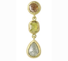 Rose Cut Colored Diamond Earrings