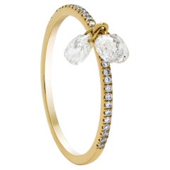 Anello con diamante pendente taglio rosa