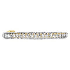 Rose Cut White Diamond (3 carats) Cuff Bracelet in 18k Gold