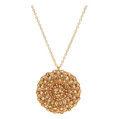 Rose-Cut Diamond and 18 Karat Gold Pendant Vintage Rose-Cut Diamond and 18 Karat Gold Pendant