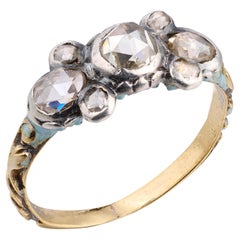 Rose-Cut Diamond and Blue Enamel Ring. England, circa 1680–1700.