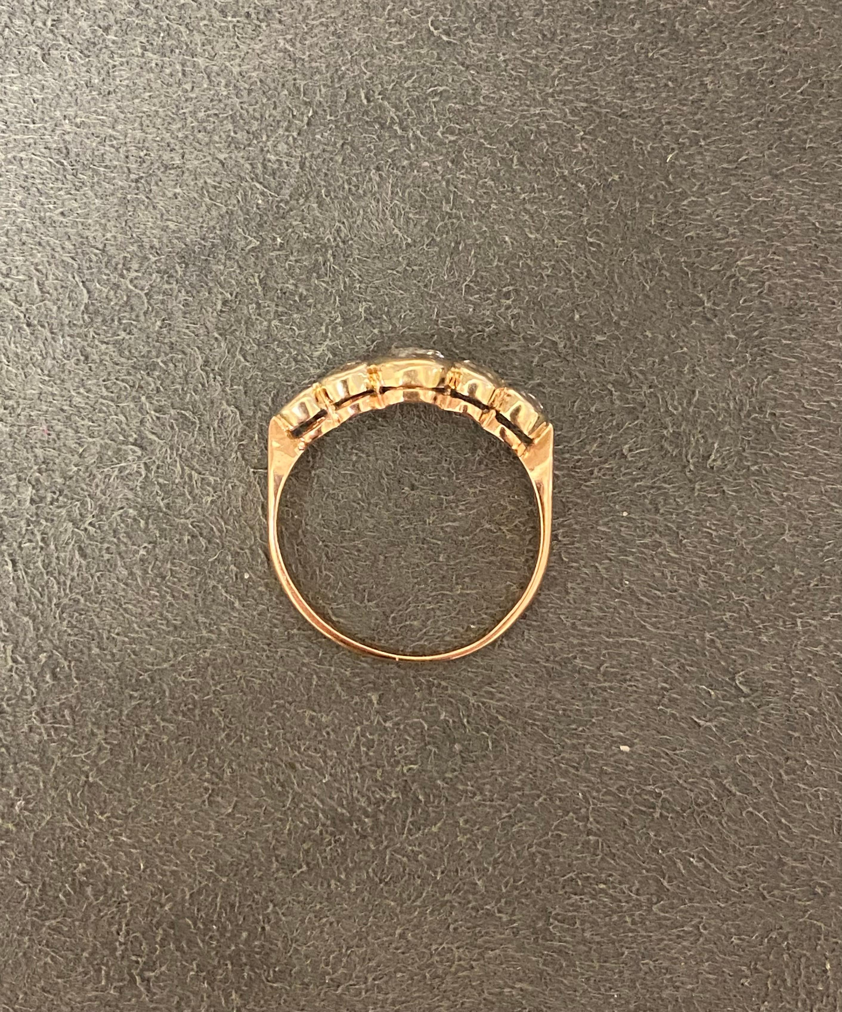 Rose cut diamond and gold ring 5