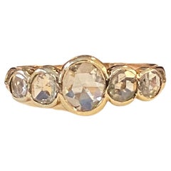 Rose cut diamond and gold ring