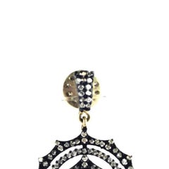 Rose Cut Diamond Art Deco Style Drop Disc Earrings