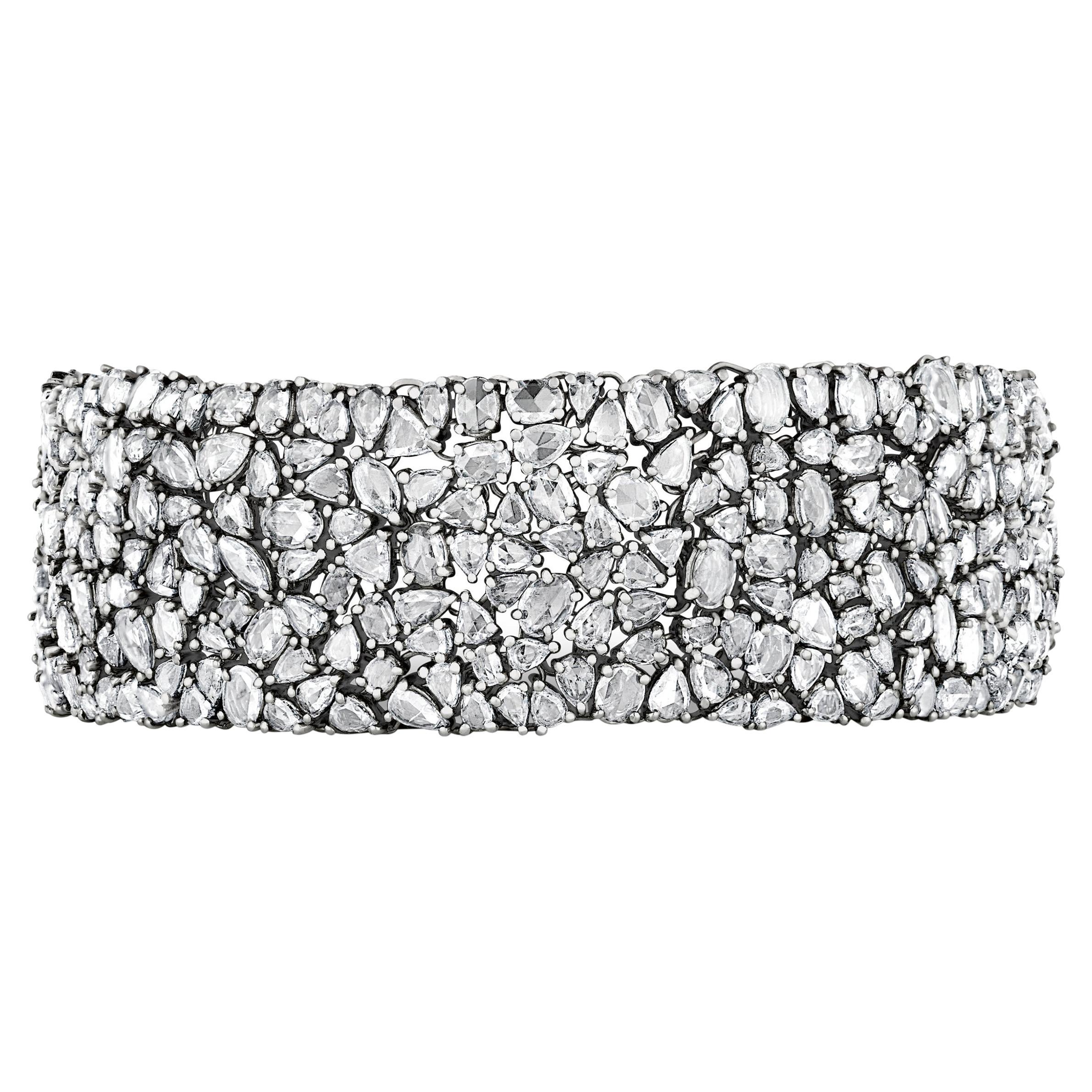 Rose-Cut Diamond Bracelet, 26.61 Carats For Sale