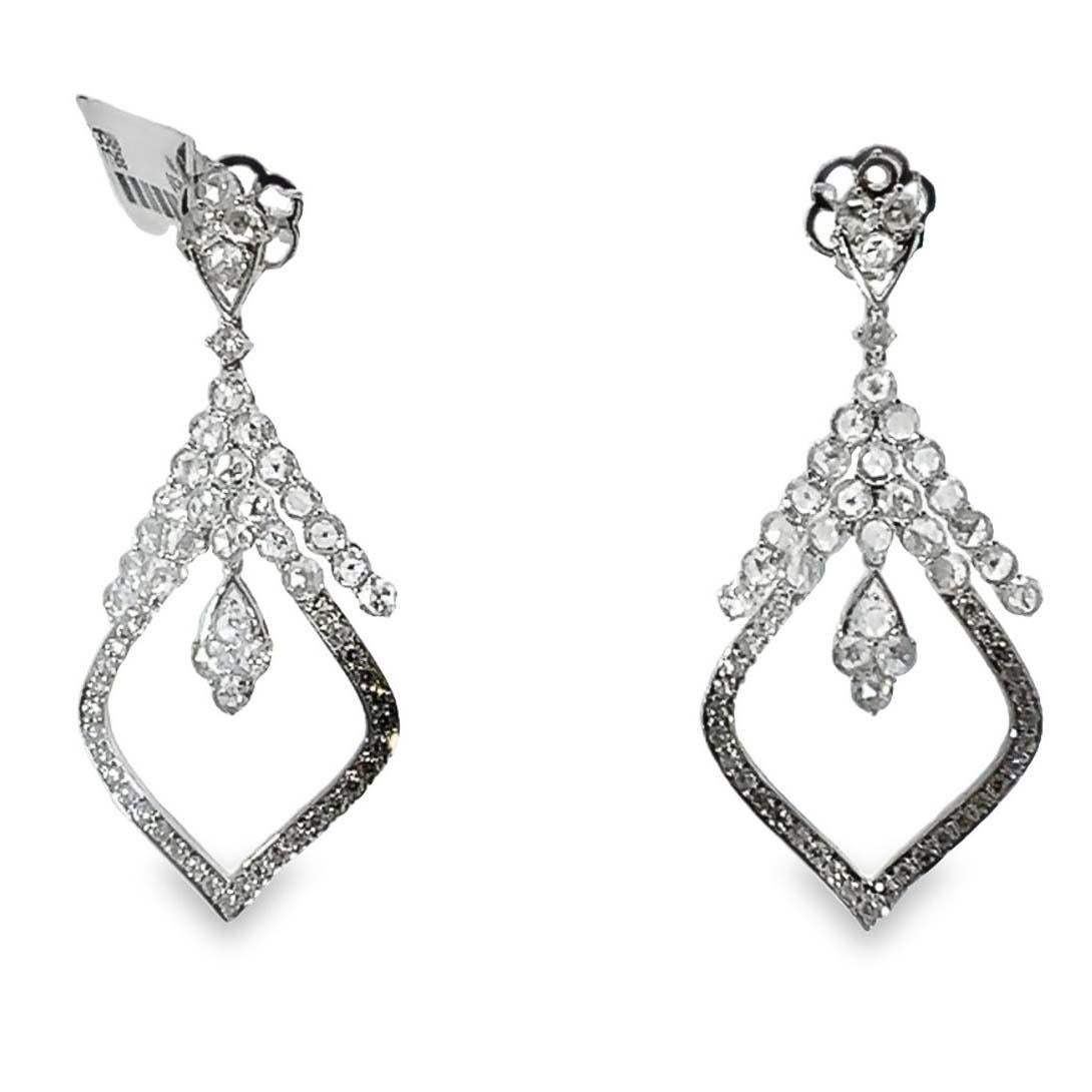 Women's or Men's Diamond Chandelier Dangle Earrings For Sale