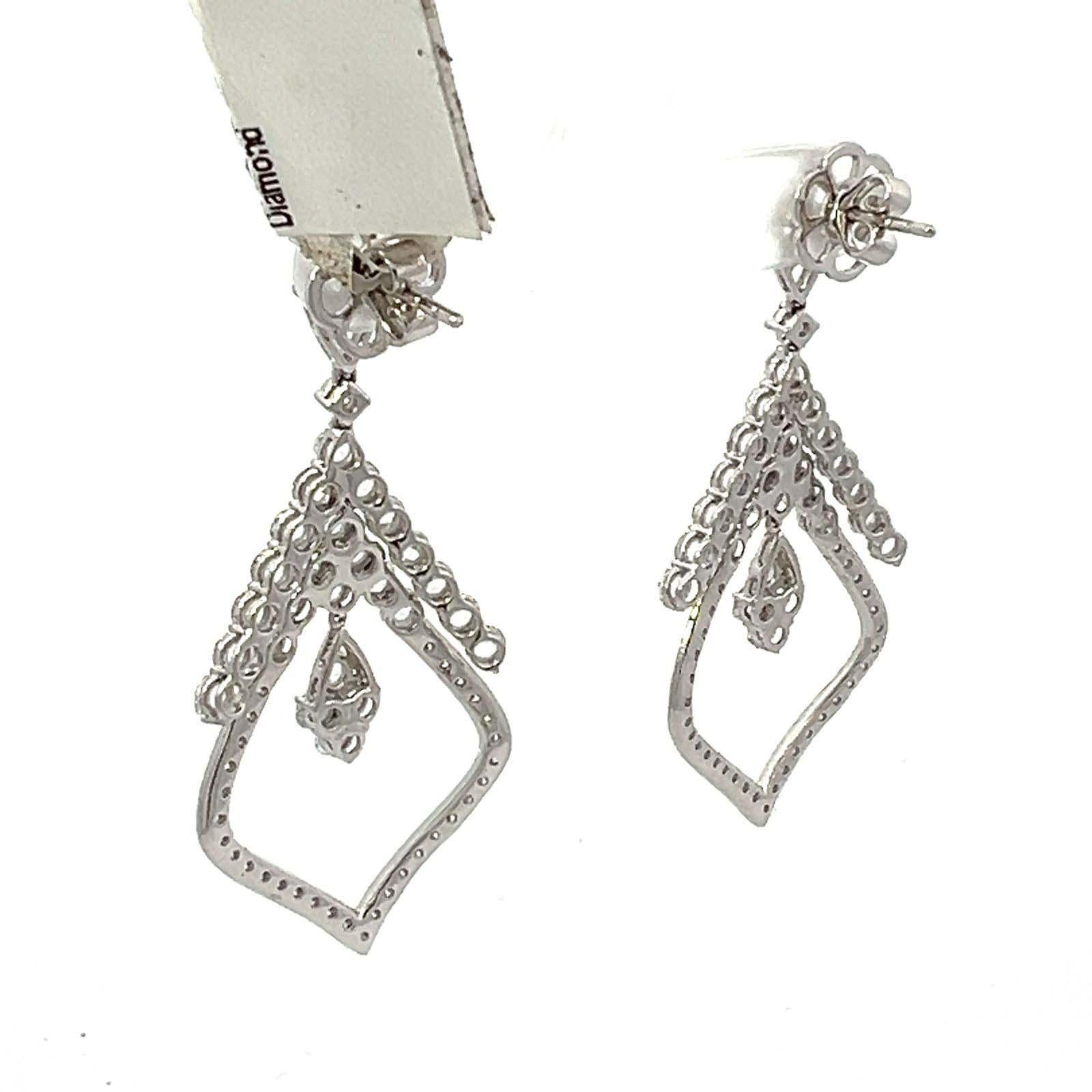 Diamond Chandelier Dangle Earrings For Sale 1