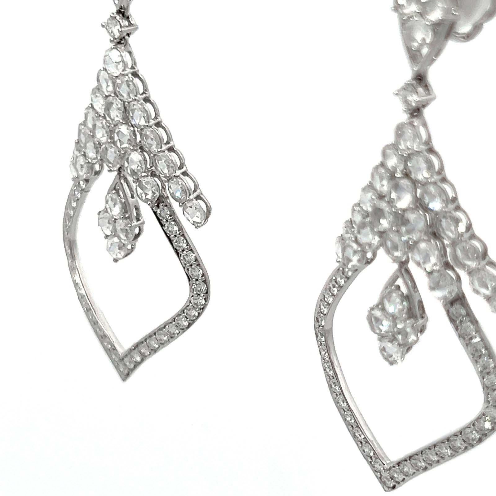 Diamond Chandelier Dangle Earrings For Sale 2
