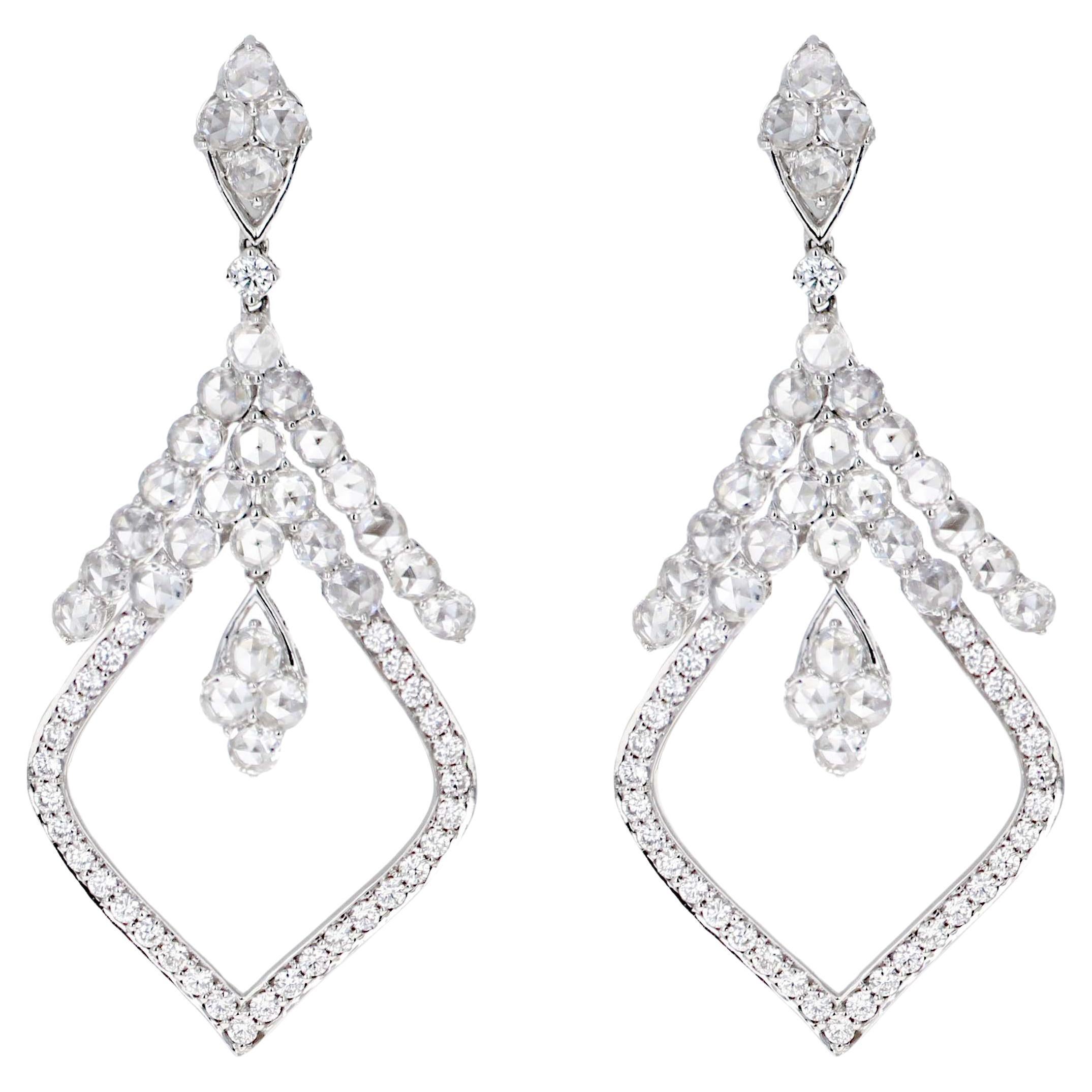 Diamond Chandelier Dangle Earrings For Sale
