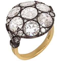 Vintage Rose-Cut Diamond Cluster Ring