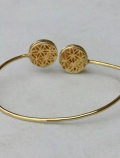 Rose Cut Diamond Cuff Bracelet in 925 Sterling Silver
