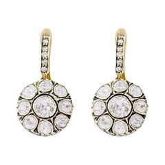 Rose-Cut Diamond Dangle Earrings in Victorian Style