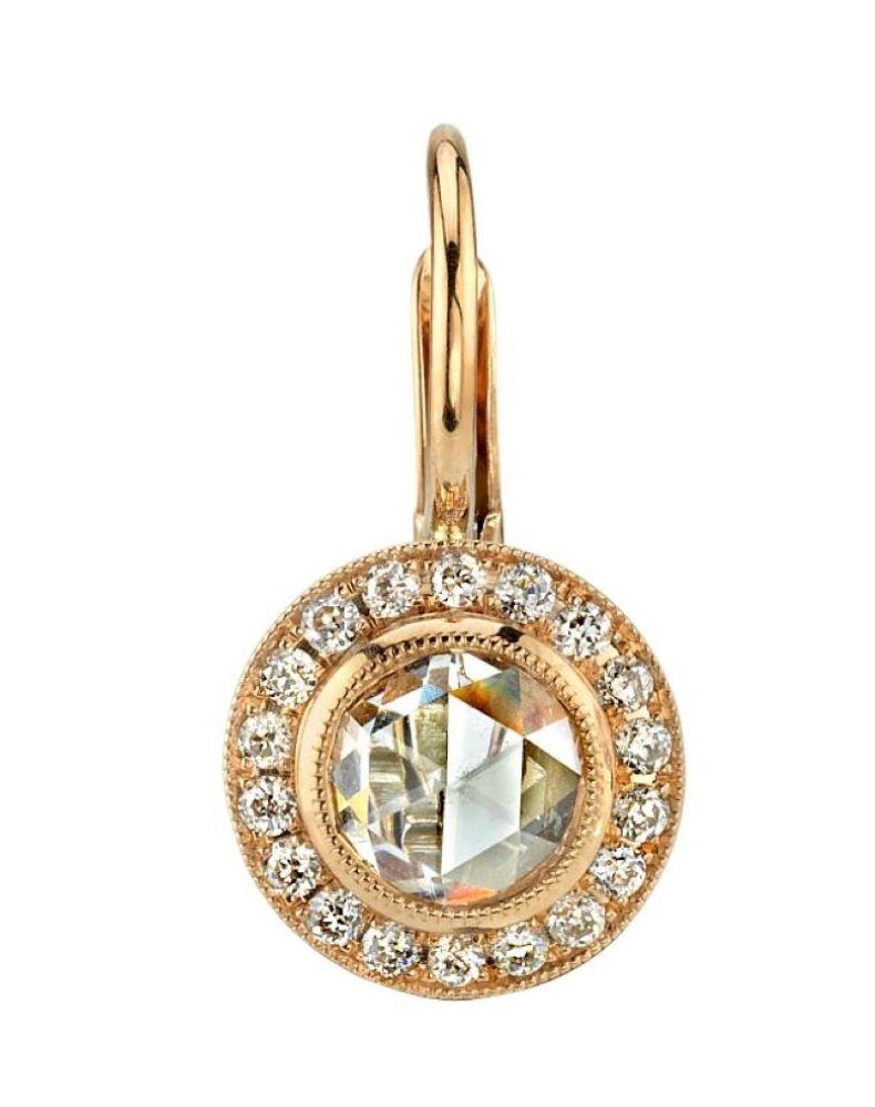 0.51ctw F-G/VS rose cut diamonds with 0.20ctw old European cut accent diamonds set in a handcrafted 18K rose gold earrings.

Our jewelry is made locally in Los Angeles and most pieces are made to order. For these made-to-order items, please allow