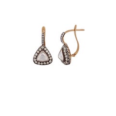 Rose Cut Diamond Earring in Victorian Style