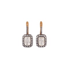 Rose Cut Diamond Earring in Victorian Style