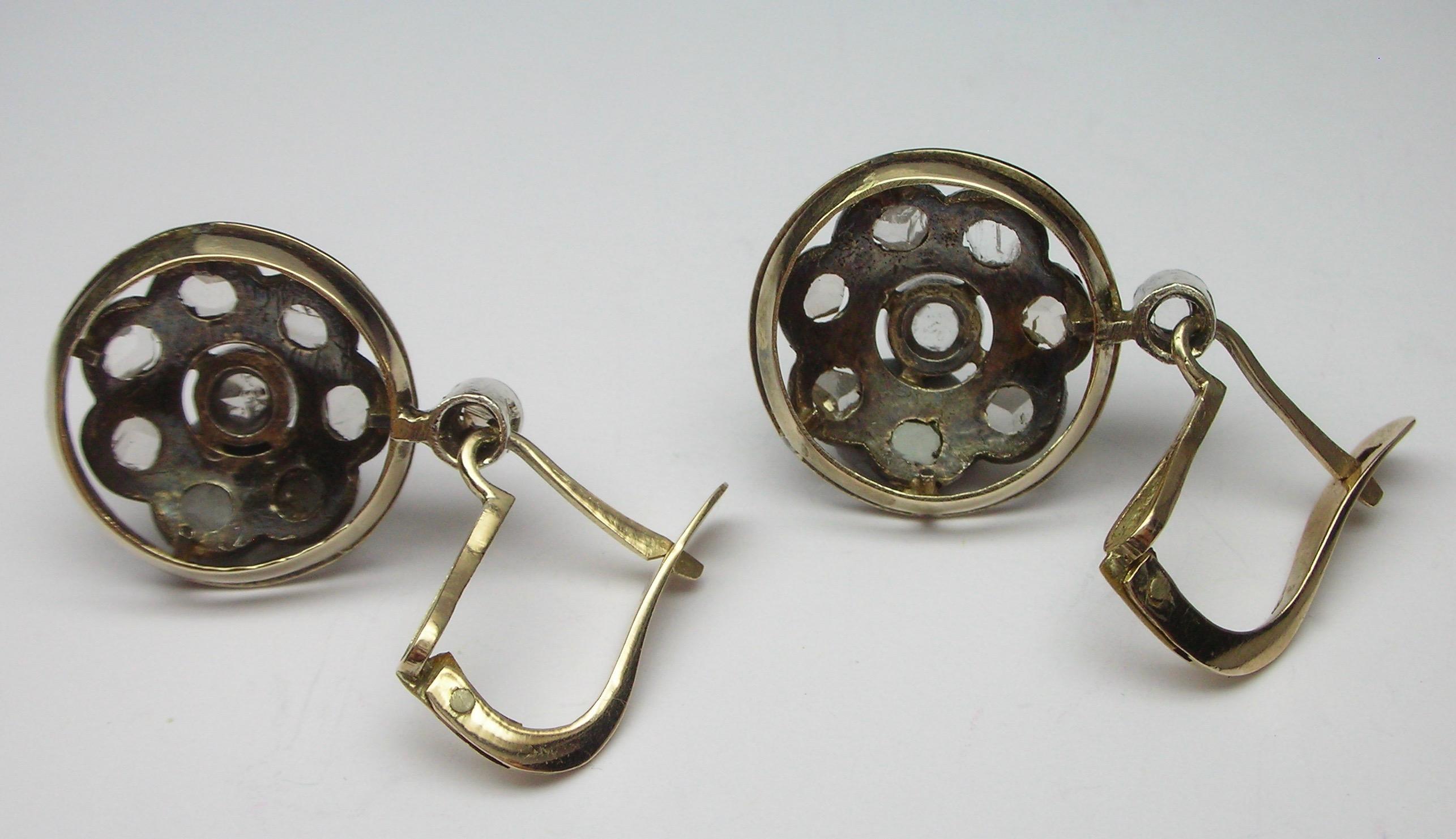 Diamant-Ohrringe im Rosenschliff im Zustand „Gut“ im Angebot in Milano, MI