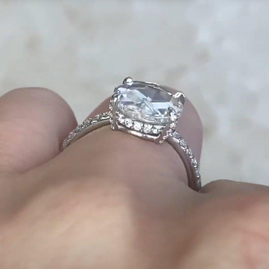 Anillo de compromiso de diamantes talla rosa (GIA aprox. 3,00 quilates), platino Corte rosa en venta