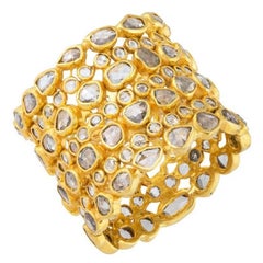 Rose Cut Diamond Eternity Band Ring