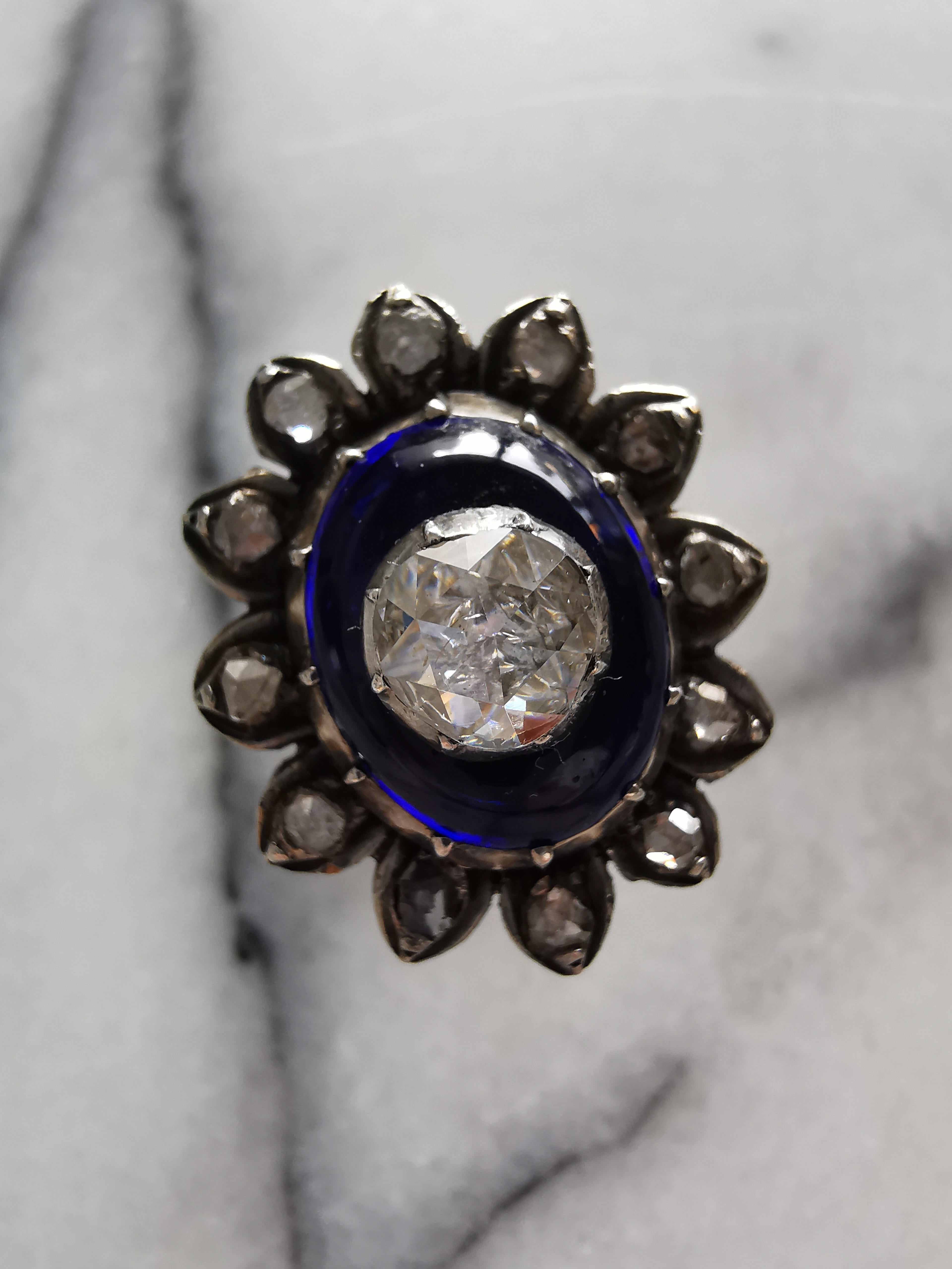 Rose Cut Diamond Georgian Revival Ring In Excellent Condition For Sale In PARKDALE, VIC